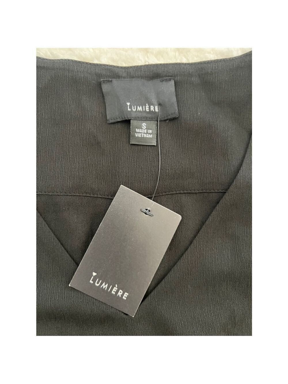 Women's Lumiere Black Blouse Top Size S - Picture 6 of 7